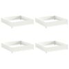 vidaXL Gazonrand 4 st 100 x 100 x 20 cm Staal Wit