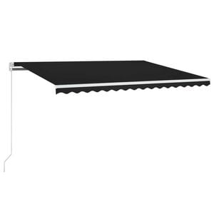 vidaXL Luifel handmatig uittrekbaar met LED 450x300 cm antracietkleur