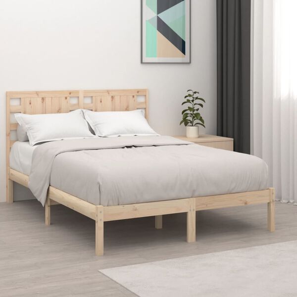 vidaXL Bedframe massief hout 135x190 cm