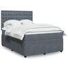 vidaXL Boxspring met matras fluweel donkergrijs 140x190 cm