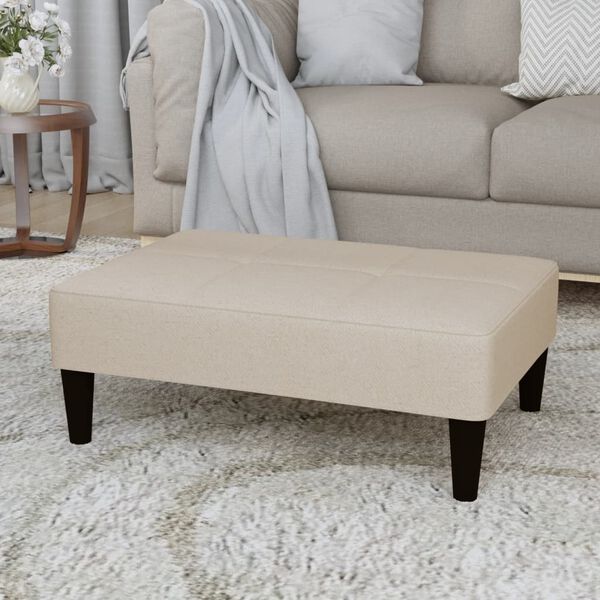 vidaXL Kruk microvezelstof cr&egrave;mekleurig