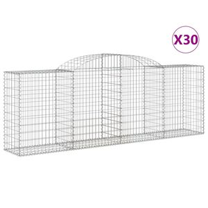 vidaXL Schanskorven 30 st gewelfd 300x50x100/120 cm ijzer