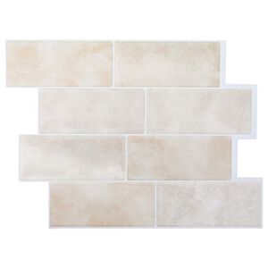 vidaXL Subway Tegel 10 st Beige Marmer 29 x 21 cm Polyurethaan en PET