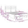 vidaXL Bedframe met lade met hoofdeinde met opslag Bewerkt hout