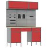 vidaXL Werkkast set 8 st Rood Poedergecoat staal en gefabriceerd hout