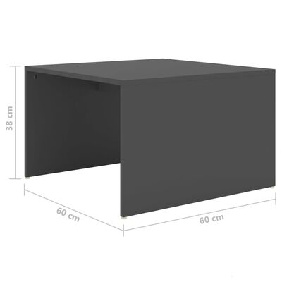 vidaXL 3-delige Salontafelset 60x60x30 cm grijs