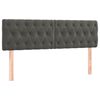 vidaXL Hoofdborden 144x7x78/88 cm fluweel donkergrijs