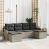 vidaXL Tuin Sofa Set met kussen 6 pcs Lichtgrijs Poly riet