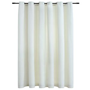 vidaXL Gordijn verduisterend met ringen 290x245 cm fluweel cr&egrave;me