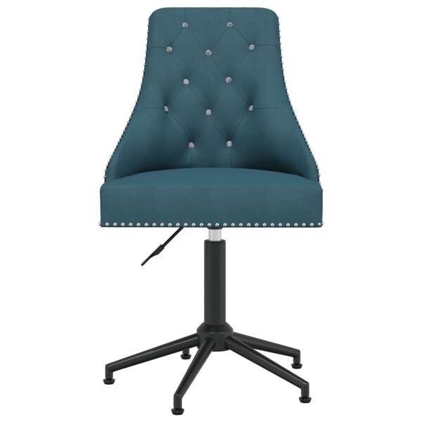 vidaXL Eetkamerstoelen draaibaar 4 st fluweel blauw