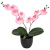 vidaXL Kunstorchidee Plant Roze 36 x 10 x 30 cm Stof, PE en PEVA