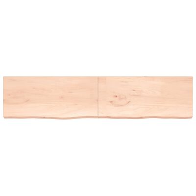 vidaXL Wastafelblad 220x50x(2-6) cm onbehandeld massief hout