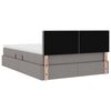 vidaXL Opbergbed met LED met matras Taupe 140 x 190 cm Polyester