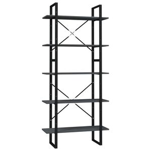 vidaXL Boekenkast met 5 schappen 80x30x175 cm grenenhout grijs