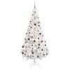 vidaXL Kunstkerstboom met verlichting en kerstballen 180 cm PVC wit