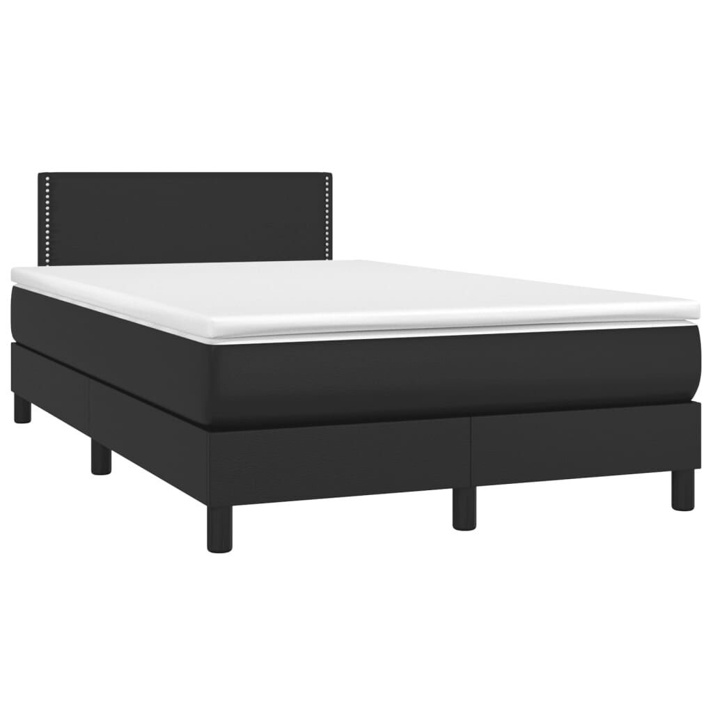 vidaXL Boxspring met matras en LED kunstleer zwart 120x190 cm