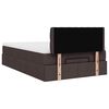 vidaXL Ottoman bed met matras en LED's 120x200 cm stof donkerbruin