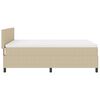 vidaXL Boxspringbed Lichtgrijs en wit. 140 x 190 cm Katoen Stof
