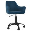 vidaXL Eetkamerstoelen draaibaar 4 st fluweel blauw