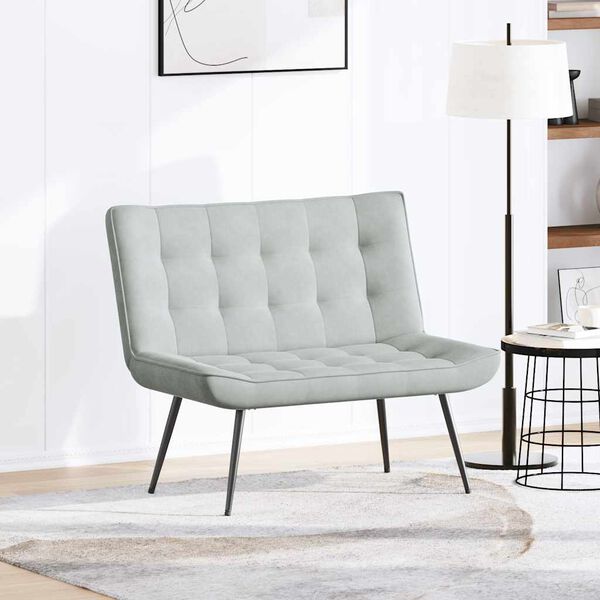 vidaXL Bankje 110x74x84 cm fluweel lichtgrijs