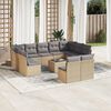 vidaXL 12-delige Loungeset met kussens poly rattan beige