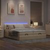 vidaXL Ottoman bed met matrassen en LED's 200x200cm stof cr&egrave;mekleurig