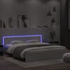 vidaXL Bedframe met hoofdeinde en LED-verlichting wit 200x200 cm