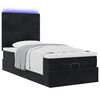 vidaXL Ottoman bed met matrassen en LED's 100x200cm fluweel zwart