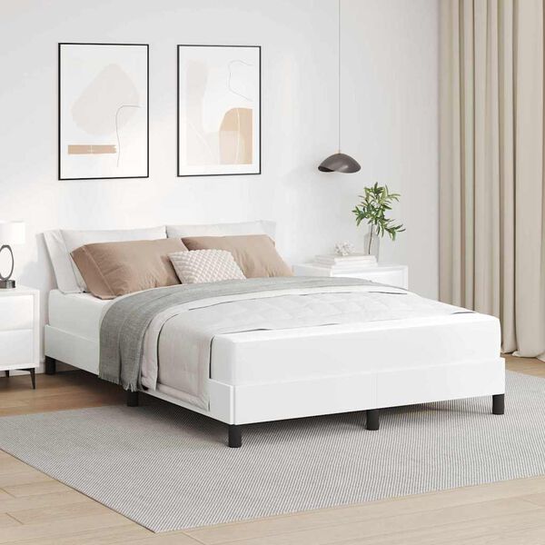 vidaXL Bedframe met matras Puur Wit 160 x 200 cm Stof