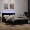 vidaXL Boxspring met matras en LED fluweel zwart 160x220 cm