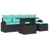 vidaXL Tuin Sofa Set 6 pcs Zwart poly rattan