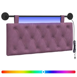 vidaXL Hangend hoofdbord Met LED-verlichting Paars Fluweel