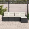 vidaXL Tuin Sofa Set met kussen met opslag 5 pcs Zwart Poly riet