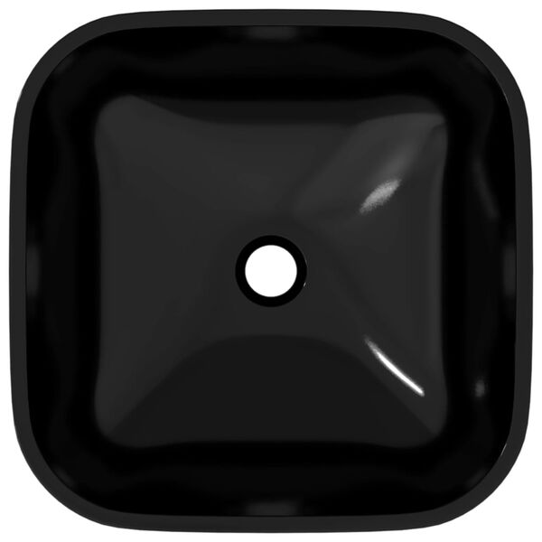 vidaXL Wasbak 42x42x14 cm glas zwart