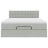 vidaXL Ottoman bed met matras en LED's 140x200cm fluweel lichtgrijs