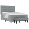 vidaXL Boxspringbed met hoofdeinde Lichtgrijs 160 x 200 cm Stof