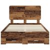 vidaXL Bedframe met hoofdeinde Oudhout 120 x 190 cm Bewerkt hout