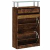 vidaXL Schoenenkast 63x24x104 cm bewerkt hout gerookt eikenkleurig