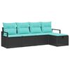 vidaXL Bankstel 5 st 5-Aantal zitplaatsen Zwart en Turquoise