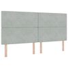 vidaXL Hoofdbord Lichtgrijs 200 cm Fluweel