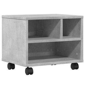 vidaXL Printerkastje met wielen 41x32x34,5 cm betongrijs