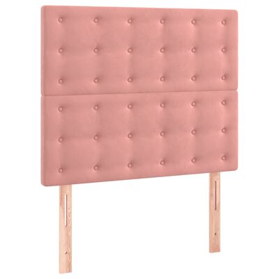 vidaXL Boxspring met matras fluweel roze 100x200 cm