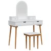 vidaXL Toilettafel Set FAUSKE 5 pcs Wit 100 x 50 x 143 cm