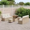 vidaXL Tuinbankenset met kussen 9 pcs Beige poly rattan