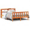 vidaXL Bedframe met hoofdbord massief grenenhout wasbruin 135x190 cm