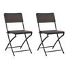vidaXL Opklapbare stoelen, 2 stuks, HDPE en staal, bruin