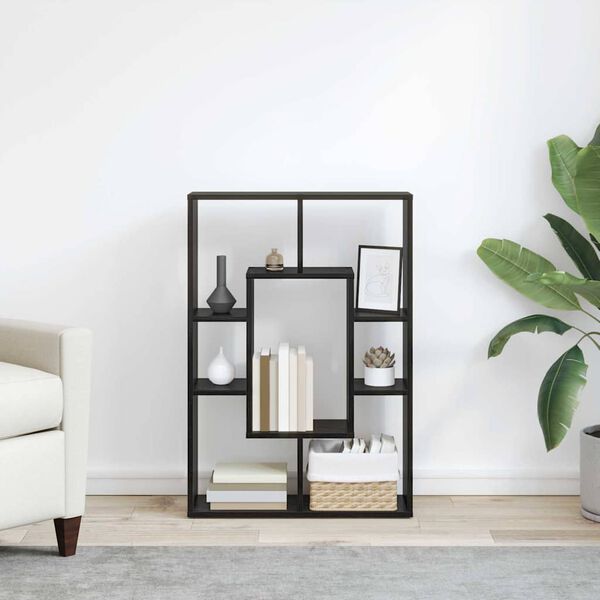 vidaXL Boekenkast Zwart Eiken 63 x 20 x 90 cm Bewerkt hout