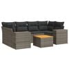 vidaXL 7-delige Loungeset met kussens poly rattan grijs