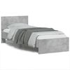 vidaXL Bedframe met hoofdeinde bewerkt hout betongrijs 90x200 cm