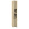 vidaXL Badkamerkast 30x30x190 cm bewerkt hout sonoma eikenkleurig
